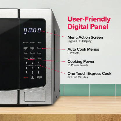 Frigidaire 1.1 Cu. Ft. Countertop Microwave – Stainless Steel | 1000W, One-Touch Cooking