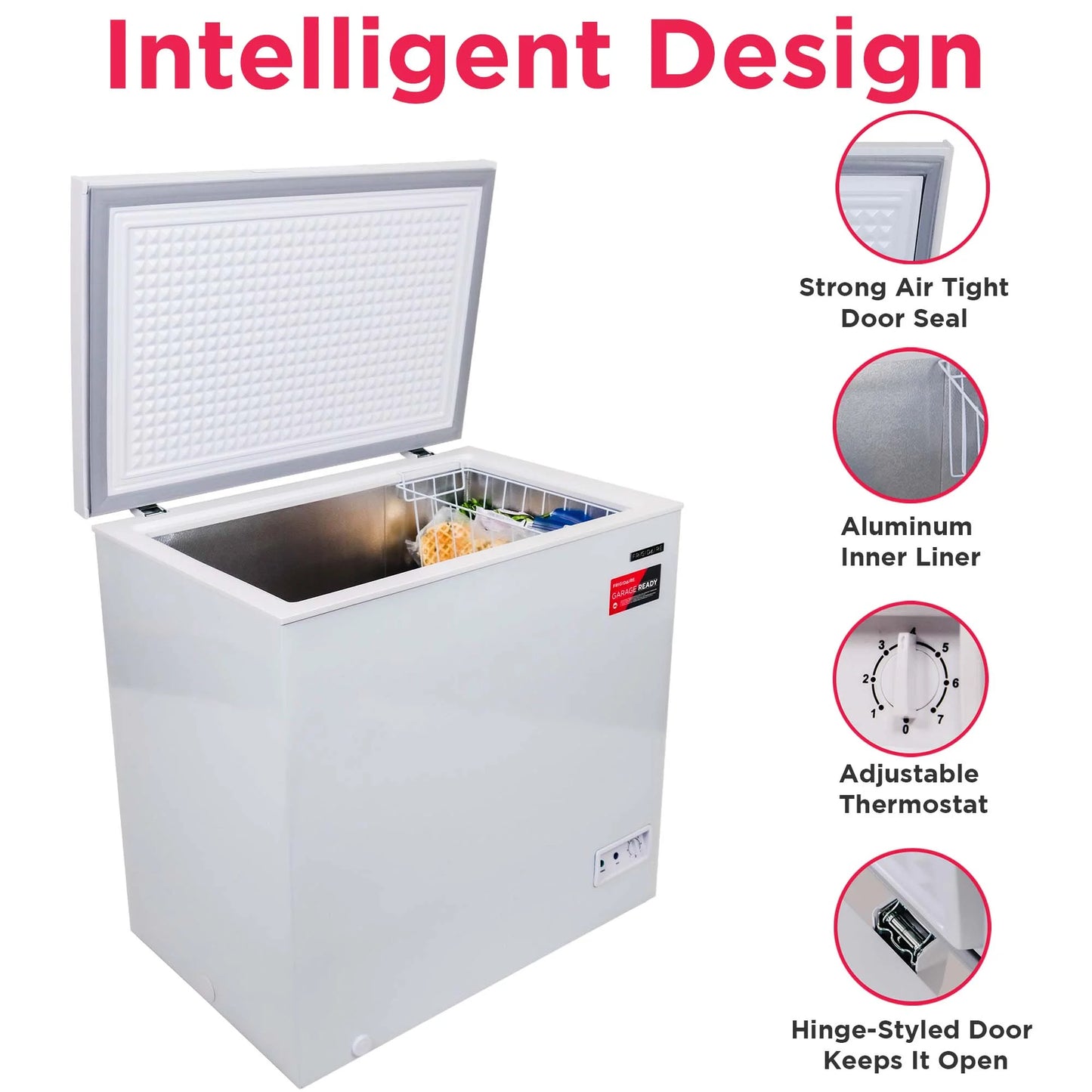 Frigidaire 7.0 Cu. Ft. Chest Freezer – White | Manual Defrost, Removable Basket