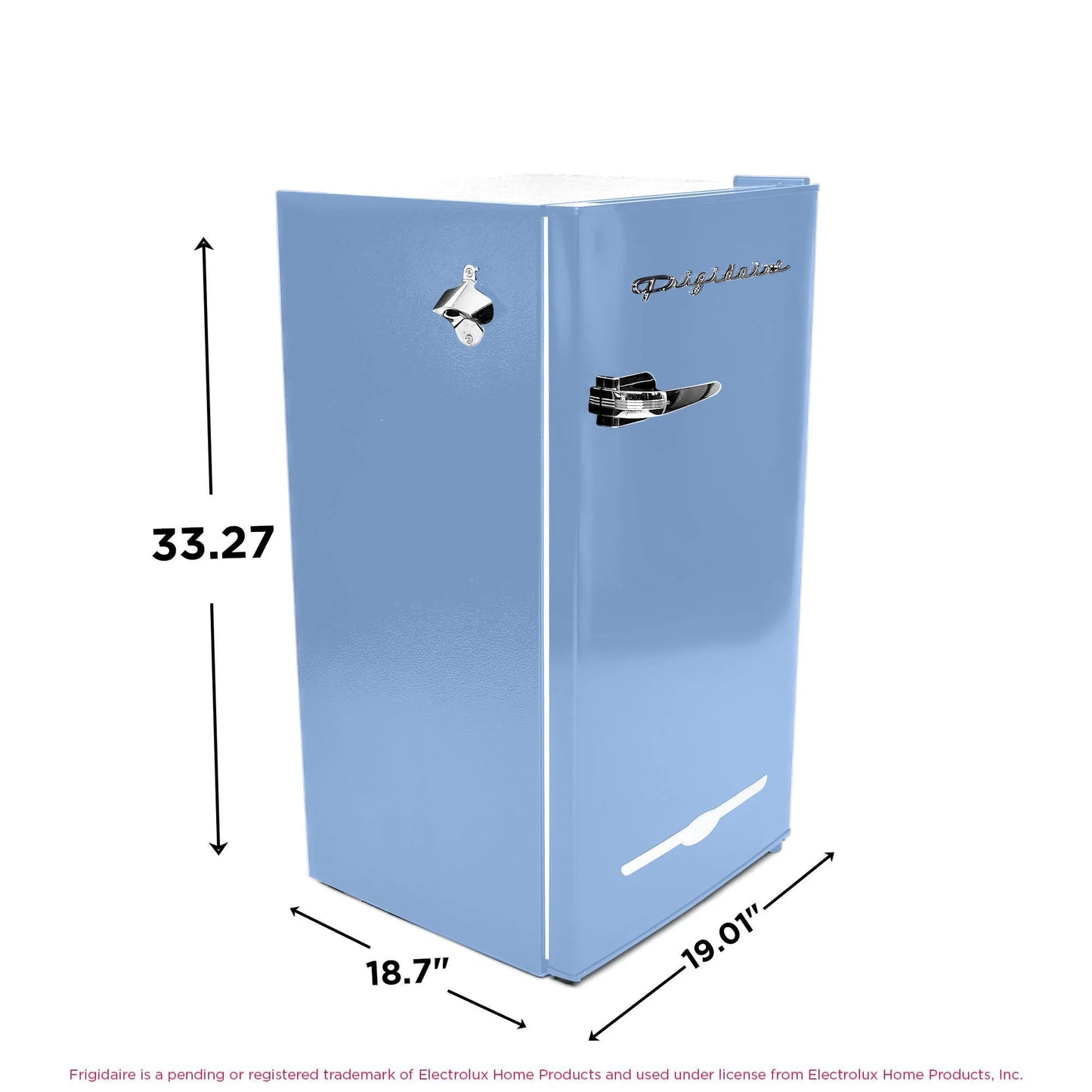 Frigidaire 3.2 Cu. Ft. Retro Mini Refrigerator – Blue | Side Bottle Opener & Adjustable Shelves