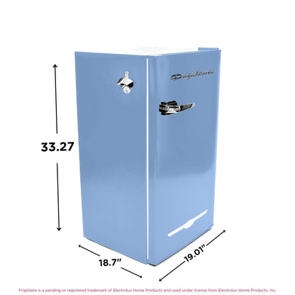 Frigidaire 3.2 Cu. Ft. Retro Mini Refrigerator – Blue | Side Bottle Opener & Adjustable Shelves