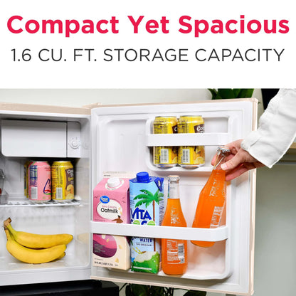 Frigidaire 1.6 Cu. Ft. Retro Mini Refrigerator – Coral | Built-In Bottle Opener