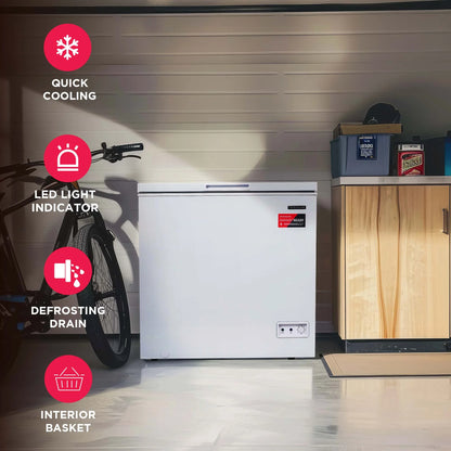 Frigidaire 7.0 Cu. Ft. Chest Freezer – White | Manual Defrost, Removable Basket