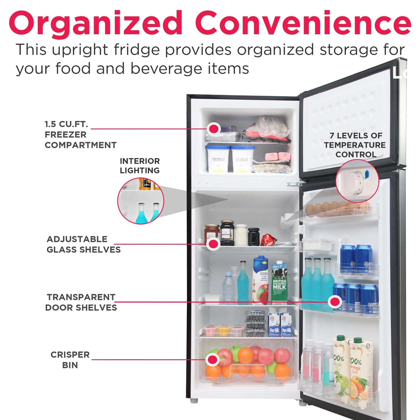7.5 Cu. Ft. Refrigerator – Platinum Series Stainless Look