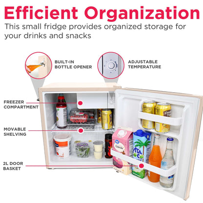 Frigidaire 1.6 Cu. Ft. Retro Mini Refrigerator – Coral | Built-In Bottle Opener