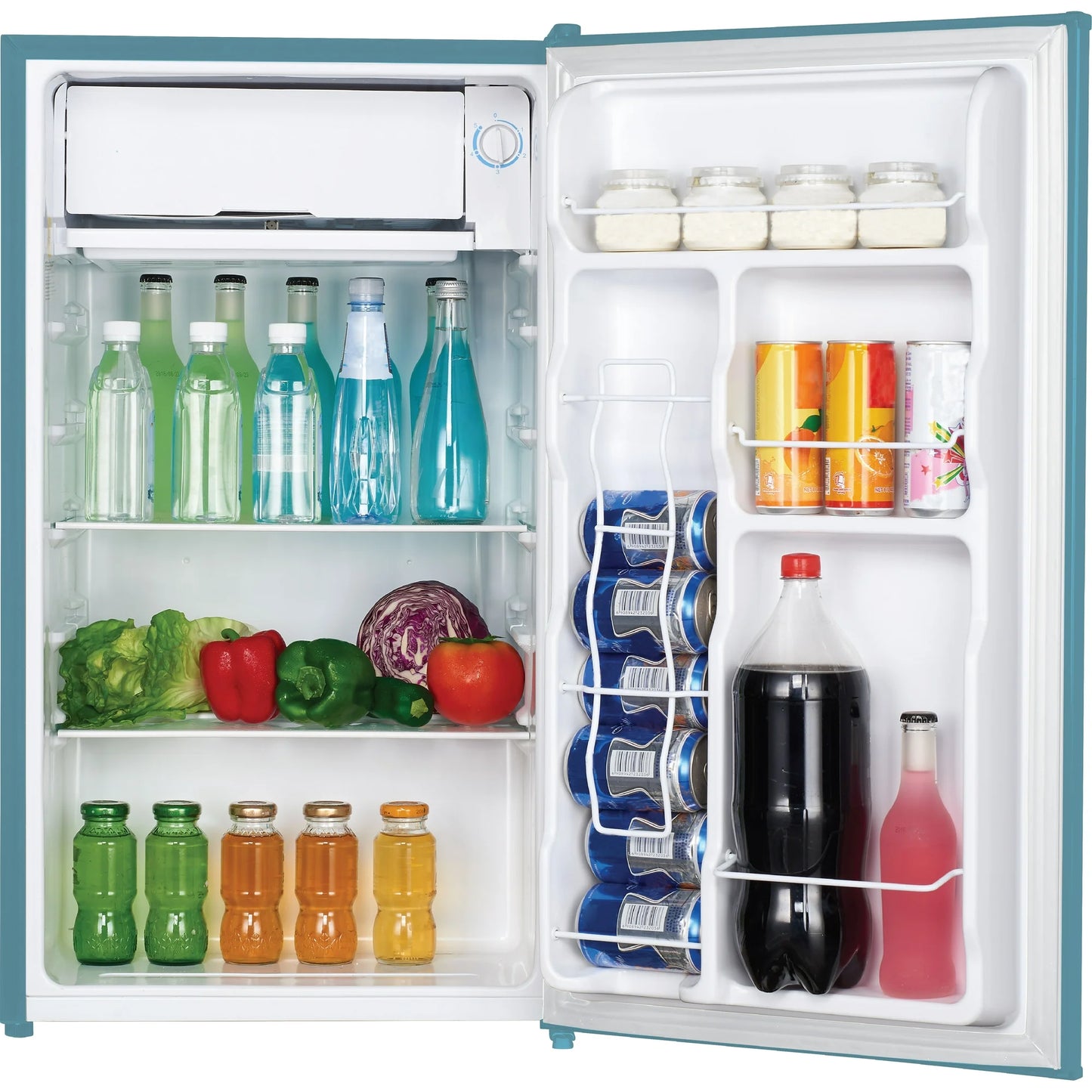 Frigidaire 3.2 Cu. Ft. Retro Mini Refrigerator – Blue | Side Bottle Opener & Adjustable Shelves