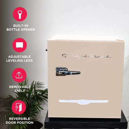 Frigidaire 1.6 Cu. Ft. Retro Mini Refrigerator – Coral | Built-In Bottle Opener