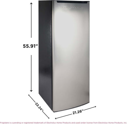 Frigidaire 6.5 cu. ft. Upright Freezer – Platinum Silver | Compact Deep Freezer