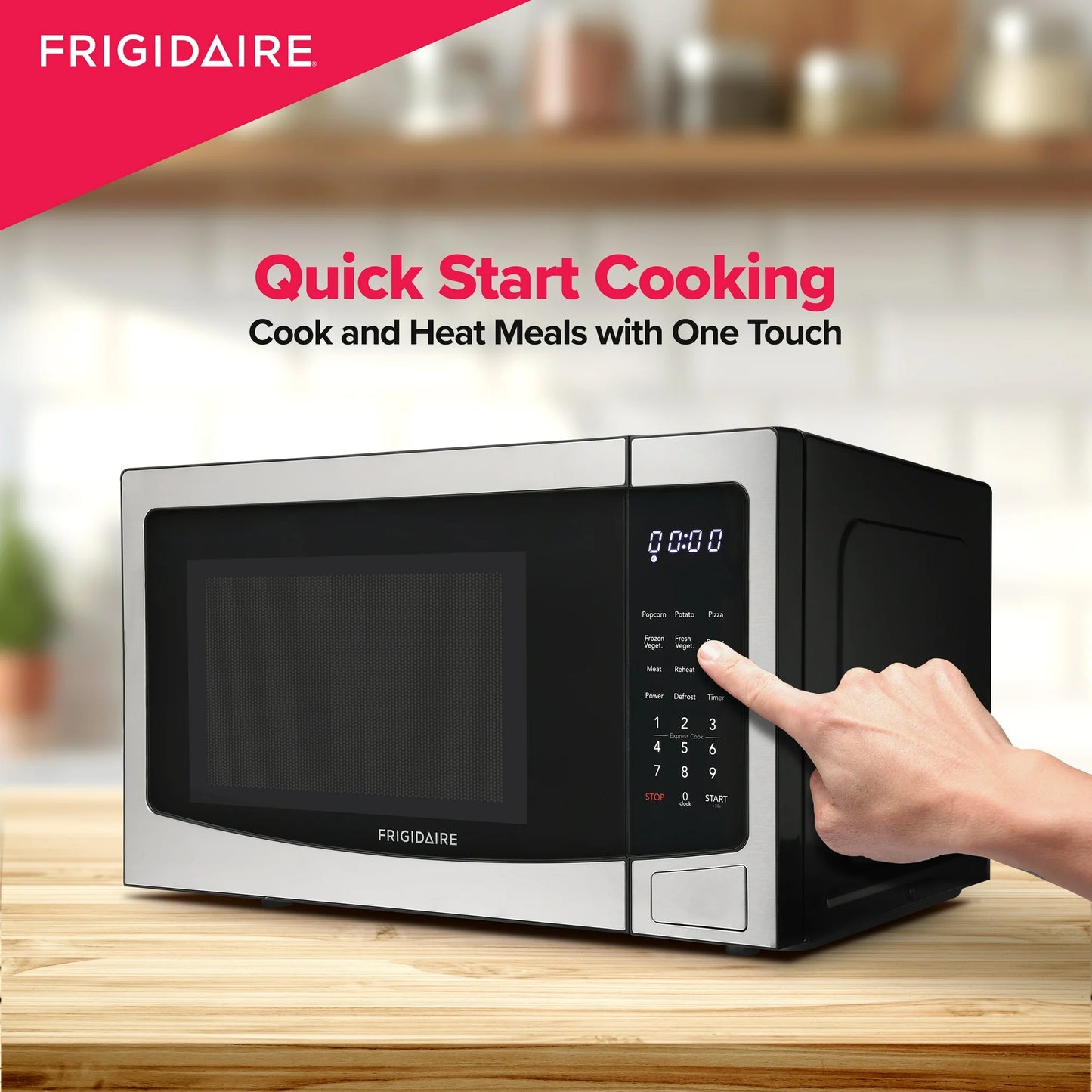 Frigidaire 1.1 Cu. Ft. Countertop Microwave – Stainless Steel | 1000W, One-Touch Cooking
