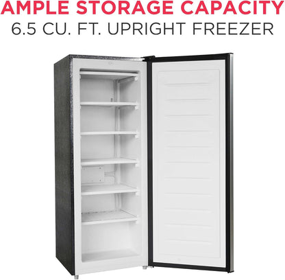 Frigidaire 6.5 cu. ft. Upright Freezer – Platinum Silver | Compact Deep Freezer
