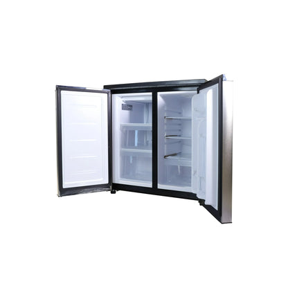 ARCTIC CHEF 5.5 Cu. Ft. Side-by-Side Refrigerator & Freezer – Stainless Steel, Adjustable Shelves