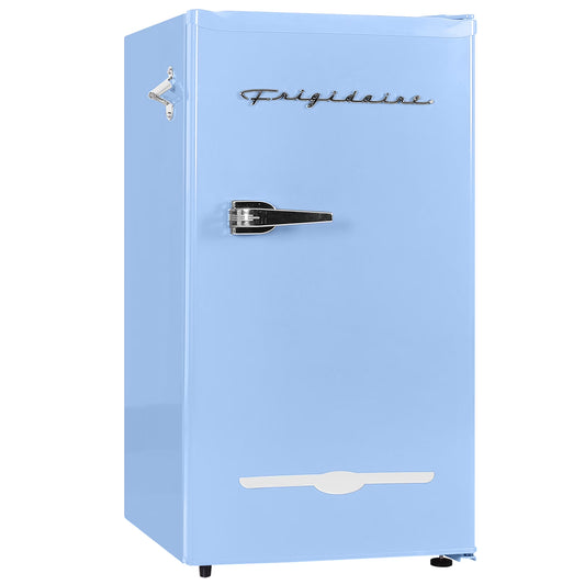 Frigidaire 3.2 Cu. Ft. Retro Mini Refrigerator – Blue | Side Bottle Opener & Adjustable Shelves