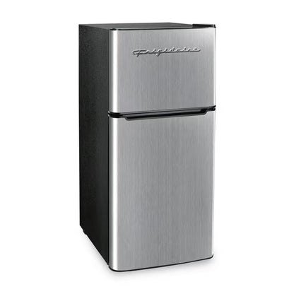 Frigidaire 4.5 Cu. Ft. 2‑Door Compact Refrigerator – Platinum with Chrome Trim | Top Freezer & Adjustable Shelves