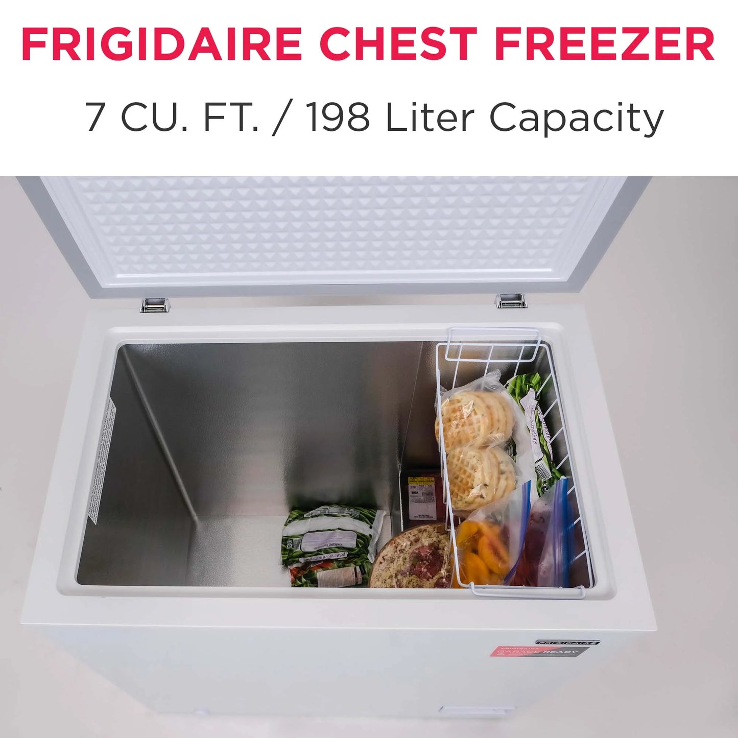 Frigidaire 7.0 Cu. Ft. Chest Freezer – White | Manual Defrost, Removable Basket