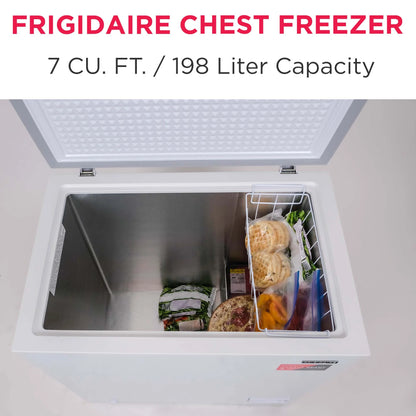 Frigidaire 7.0 Cu. Ft. Chest Freezer – White | Manual Defrost, Removable Basket