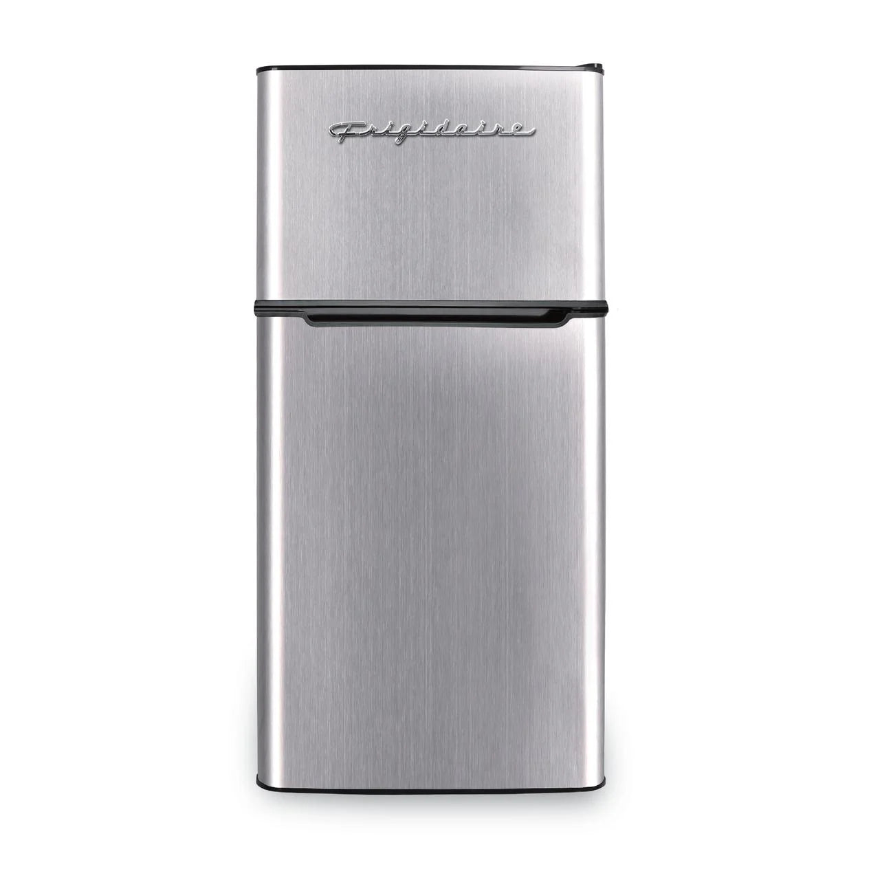 Frigidaire 4.5 Cu. Ft. 2‑Door Compact Refrigerator – Platinum with Chrome Trim | Top Freezer & Adjustable Shelves