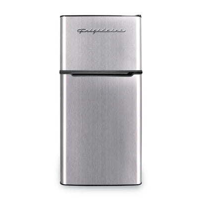 Frigidaire 4.5 Cu. Ft. 2‑Door Compact Refrigerator – Platinum with Chrome Trim | Top Freezer & Adjustable Shelves