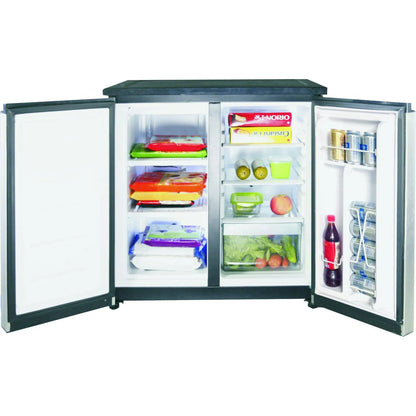 ARCTIC CHEF 5.5 Cu. Ft. Side-by-Side Refrigerator & Freezer – Stainless Steel, Adjustable Shelves