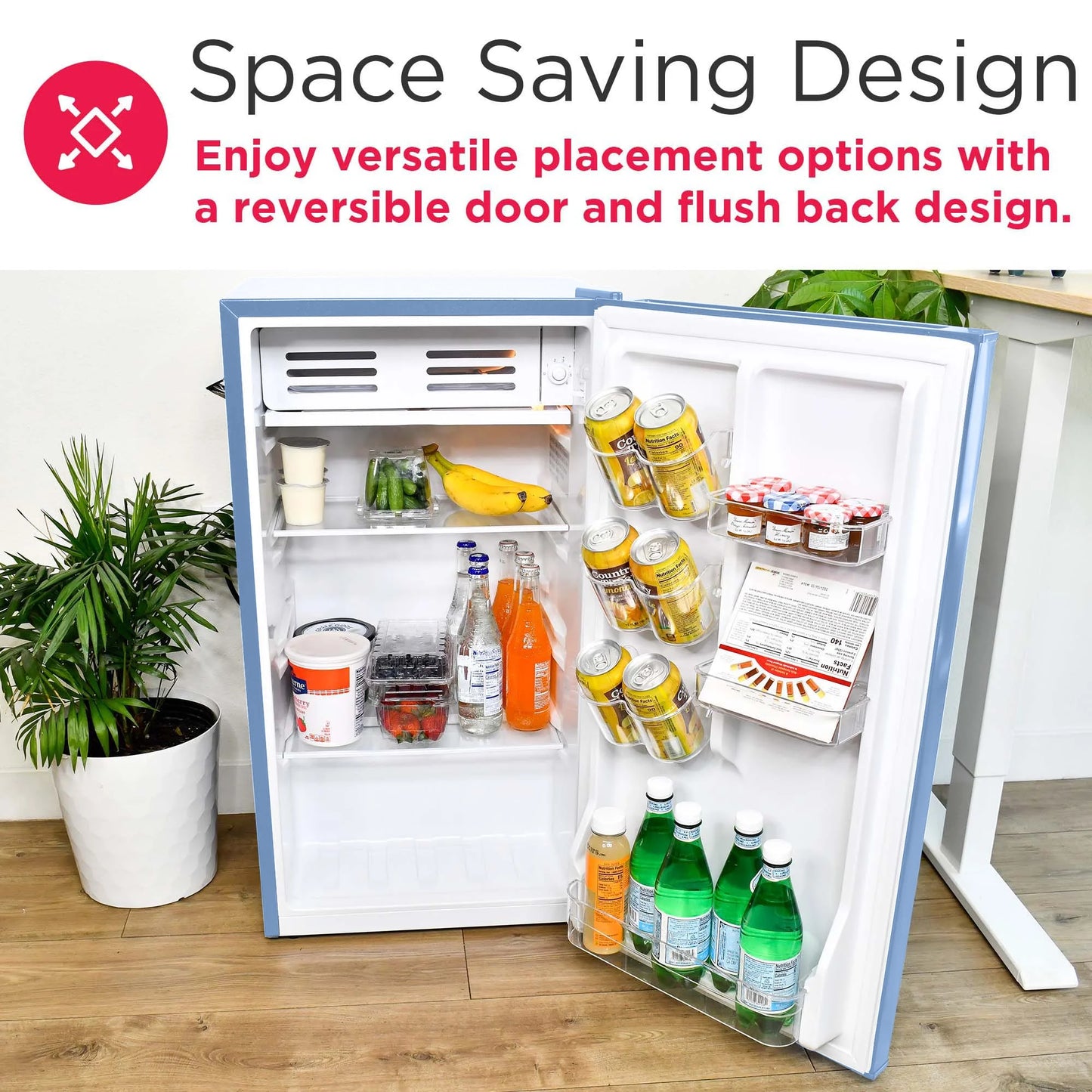Frigidaire 3.2 Cu. Ft. Retro Mini Refrigerator – Blue | Side Bottle Opener & Adjustable Shelves