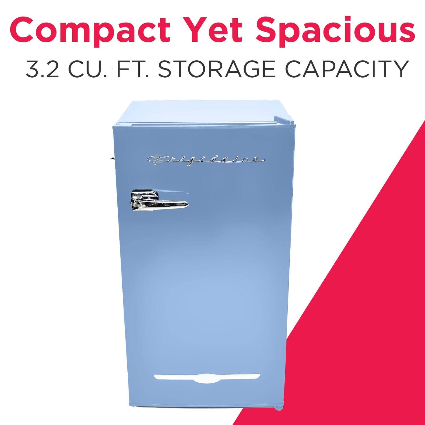 Frigidaire 3.2 Cu. Ft. Retro Mini Refrigerator – Blue | Side Bottle Opener & Adjustable Shelves